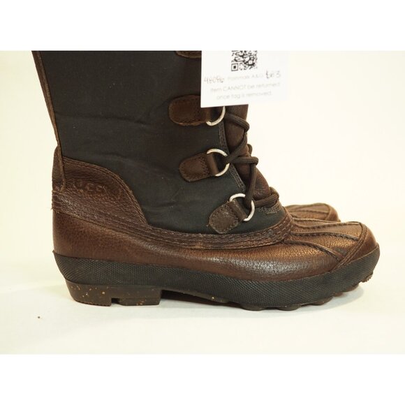 Ugg Tall Black Sheepskin Top Brown Leather Winter Duck Boots, Size 6 (US) - Picture 4 of 13